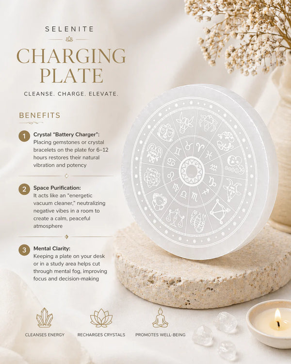 Selenite Plate - Crystal Cleansing & Charging