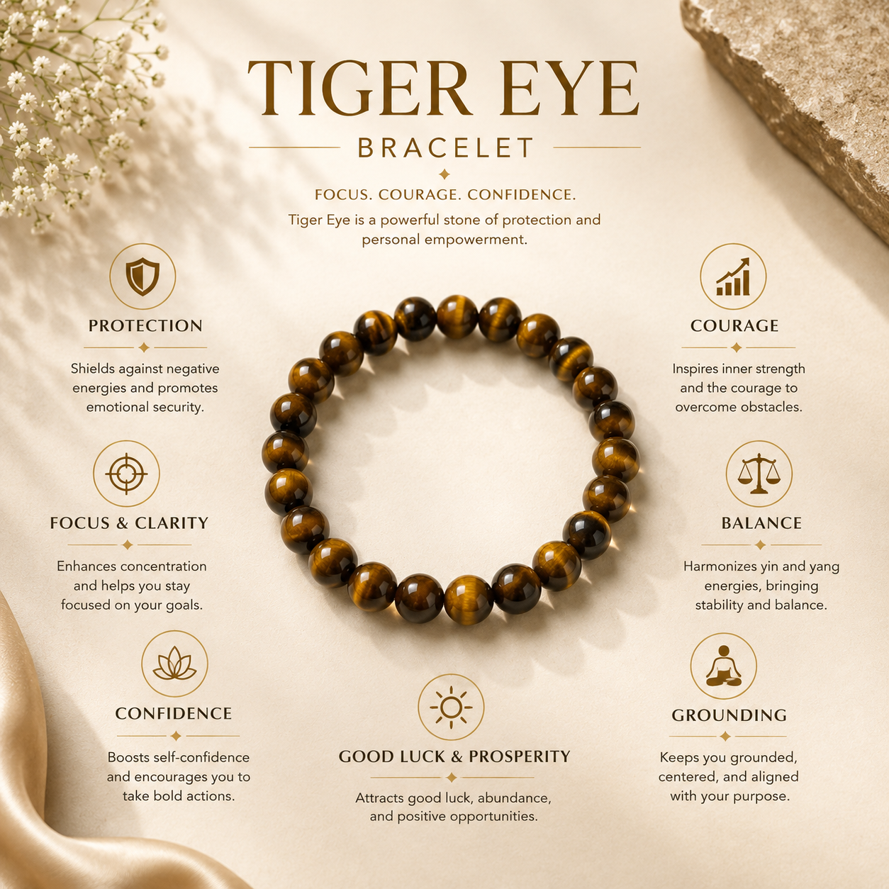 Tiger Eye Bracelet - Courage & Confidence