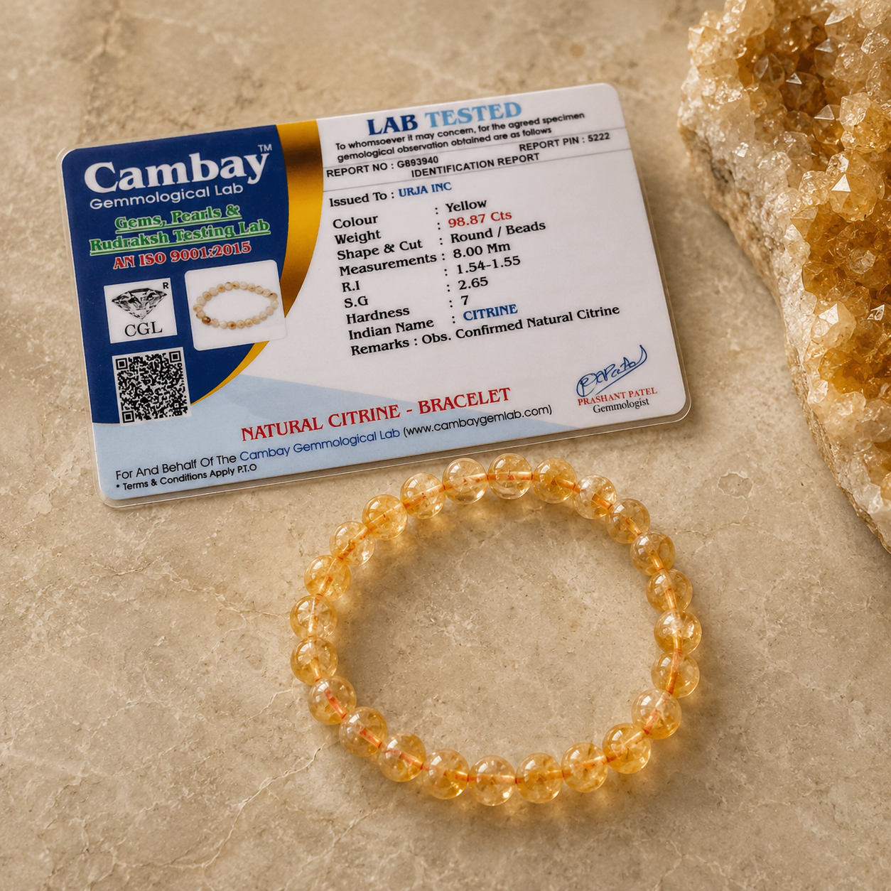 Natural Citrine Bracelet- Abundance & Prosperity