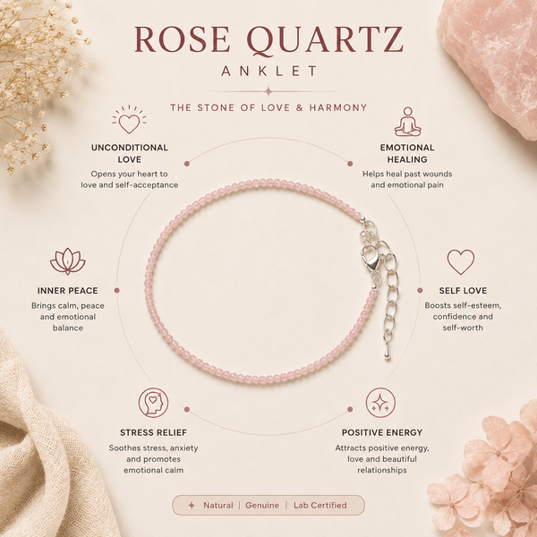 Rose Quartz Anklet - Love & Relationships