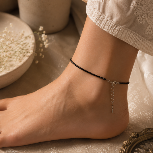 Black Tourmaline Anklet - Nazar Protection