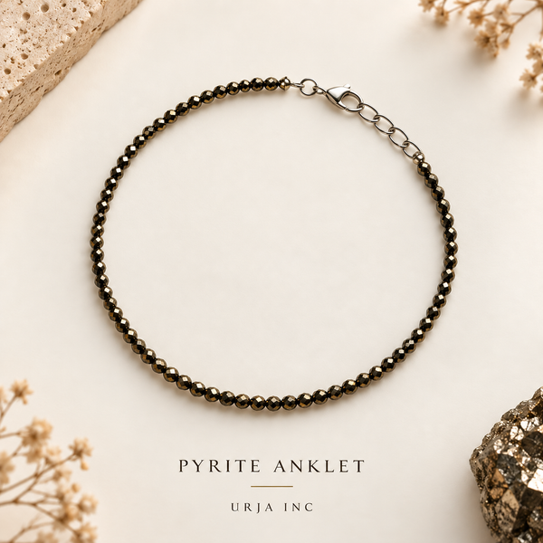 Raw Pyrite Anklet - Wealth & Opportunity
