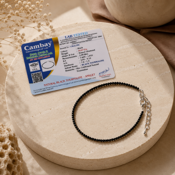 Black Tourmaline Anklet - Nazar Protection